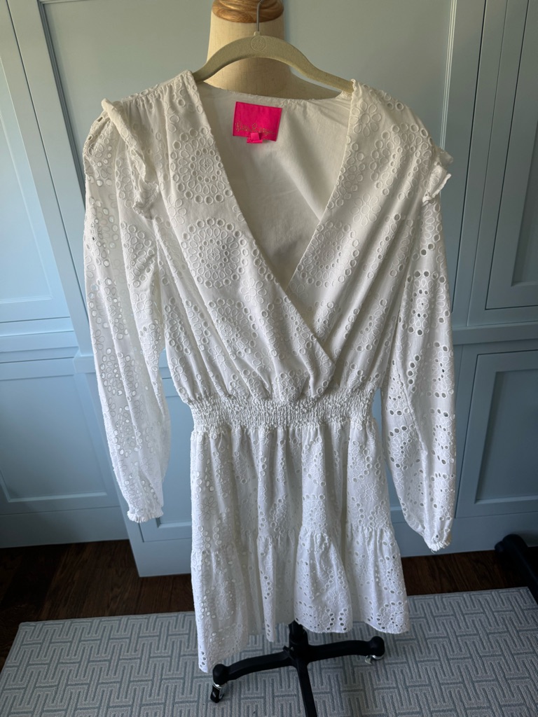 Lilly Pulitzer White Eyelet Long-Sleeve Dress
